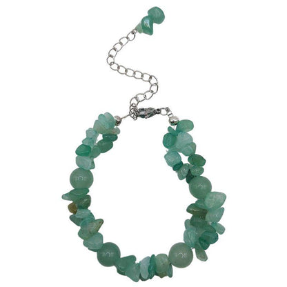 Bracelet en Pierres Irrégulières d'Aventurine Verte - Style Tybétain - Litho Natura