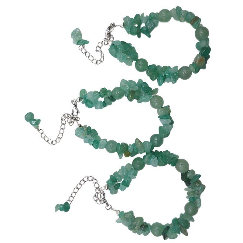 Bracelet en Pierres Irrégulières d'Aventurine Verte - Style Tybétain - Litho Natura