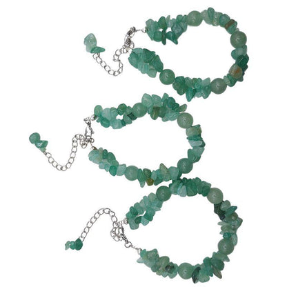 Bracelet en Pierres Irrégulières d'Aventurine Verte - Style Tybétain - Litho Natura