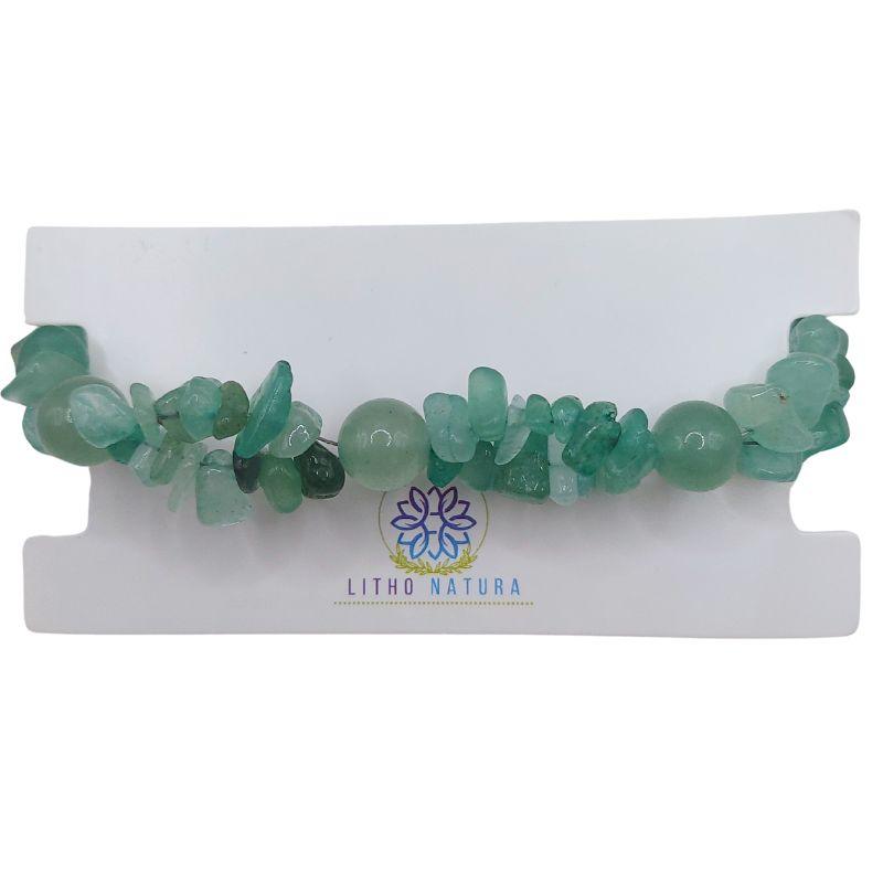 Bracelet en Pierres Irrégulières d'Aventurine Verte - Style Tybétain - Litho Natura
