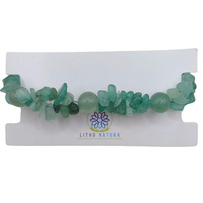Bracelet en Pierres Irrégulières d'Aventurine Verte - Style Tybétain - Litho Natura