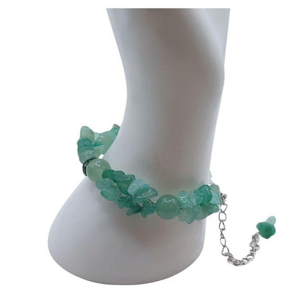 Bracelet en Pierres Irrégulières d'Aventurine Verte - Style Tybétain - Litho Natura