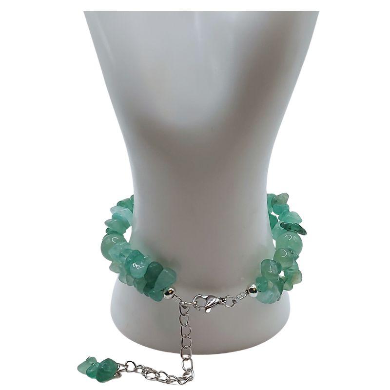 Bracelet en Pierres Irrégulières d'Aventurine Verte - Style Tybétain - Litho Natura