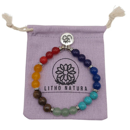 Bracelet en pierres naturelles au 7 Chakras qualité A - Litho Natura