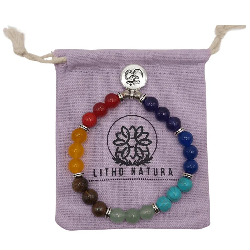 Bracelet en pierres naturelles au 7 Chakras qualité A - Litho Natura