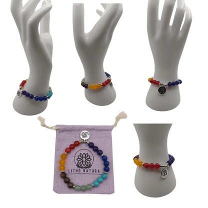 Bracelet en pierres naturelles au 7 Chakras qualité A - Litho Natura