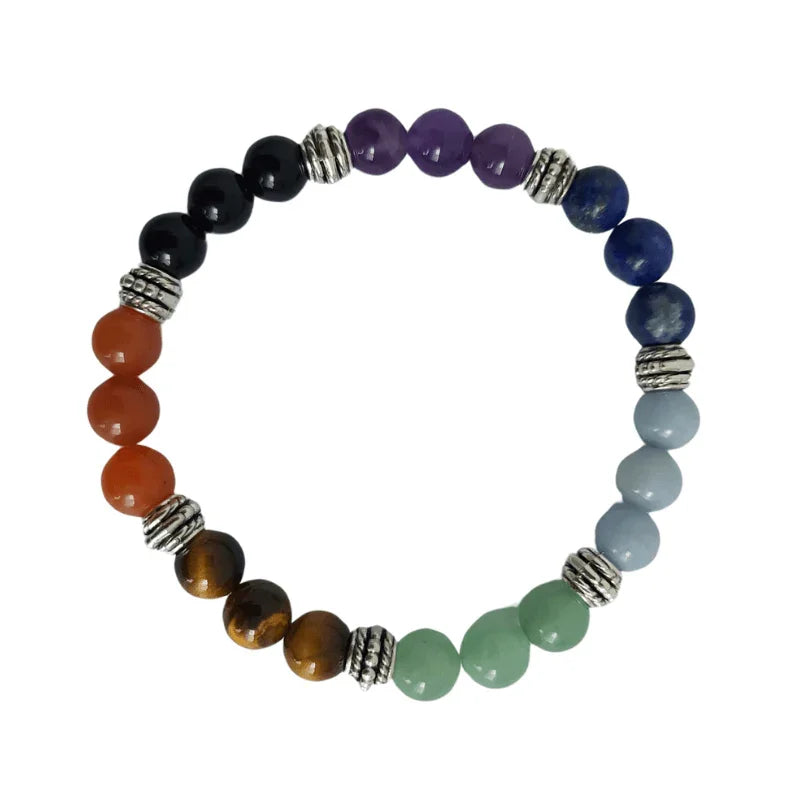 Bracelet en pierres naturelles au 7 Chakras qualité A - Litho Natura