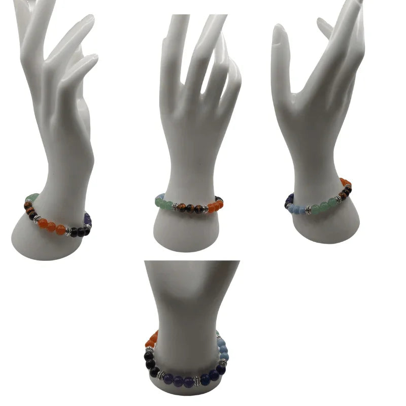 Bracelet en pierres naturelles au 7 Chakras qualité A - Litho Natura
