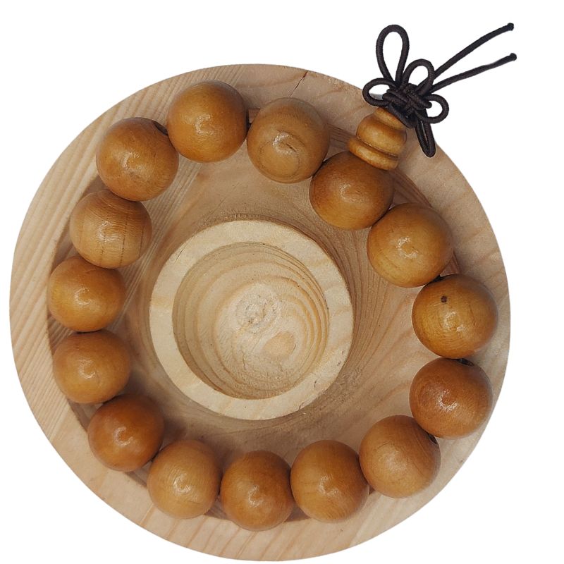 Bracelet Mala Extensible en Bois de Santos - Pêche - Litho Natura