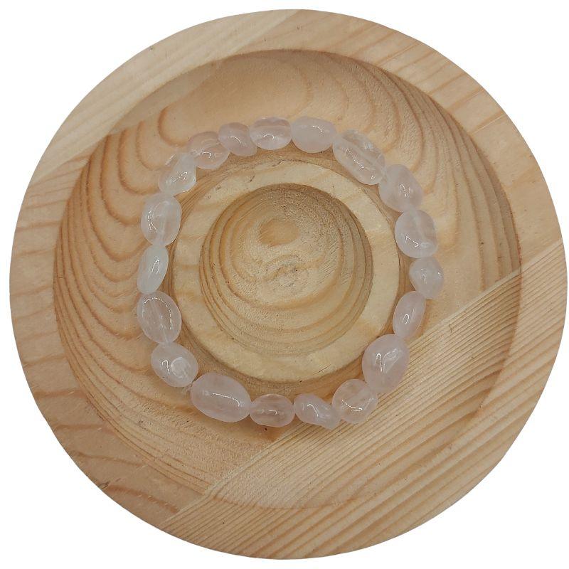 Bracelet en Quartz Rose Naturelle en pierres taillées pour Enfants - Litho Natura