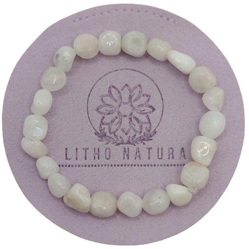 Bracelet en Pierre de Lune Naturelle en pierres taillées pour Enfants - Litho Natura