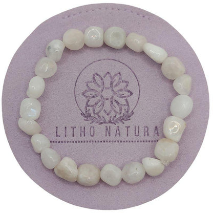 Bracelet en Pierre de Lune Naturelle en pierres taillées pour Enfants - Litho Natura