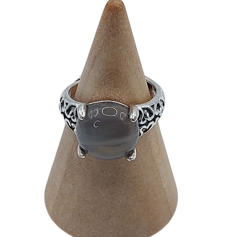 Bague Naren Mixte - Agate Grise