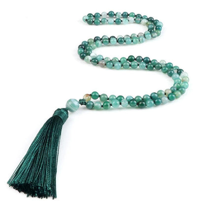 Collier Mala en Agate Verte - Équilibre et Énergie - Litho Natura