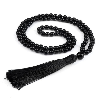 Collier Mala en Obsidienne Noir - Équilibre et Énergie - Litho Natura