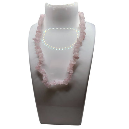 Collier Chips en Quartz Rose – Protection & Sérénité