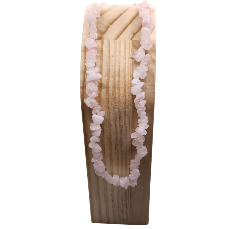 Collier Chips en Quartz Rose – Protection & Sérénité
