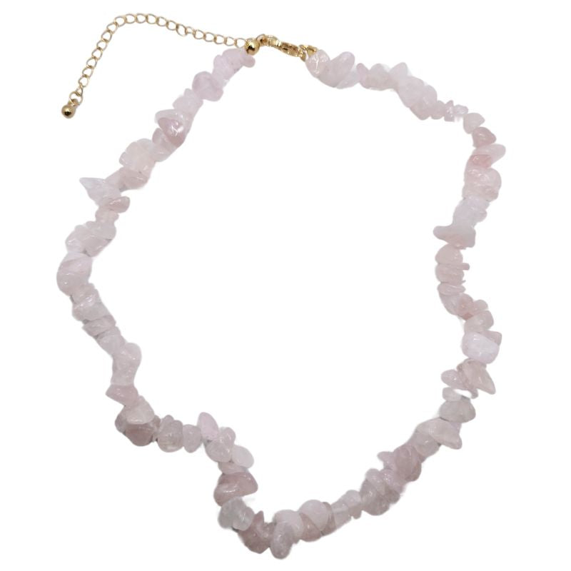Collier Chips en Quartz Rose – Protection & Sérénité