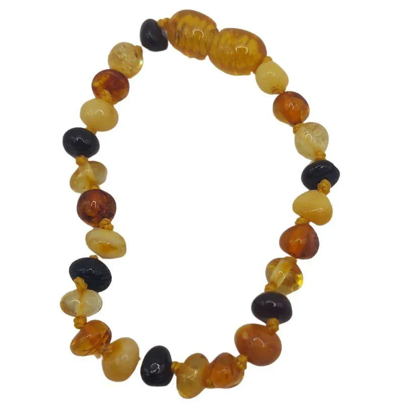 Ensemble Collier et Bracelet Bébé en Ambre Multicolore - Qualité AA - Litho Natura