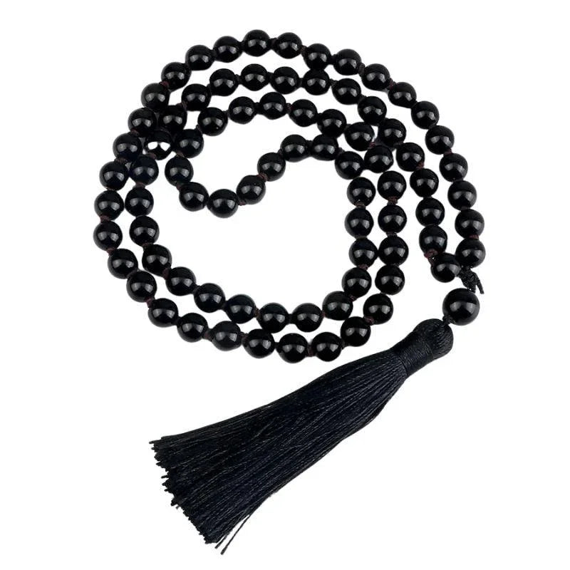 Collier Mala en Obsidienne Noir - Équilibre et Énergie - Litho Natura