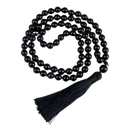 Collier Mala en Obsidienne Noir - Équilibre et Énergie - Litho Natura