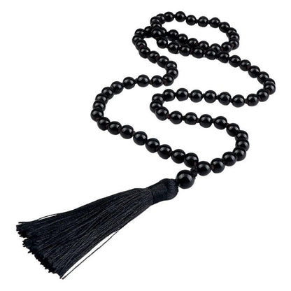 Collier Mala en Obsidienne Noir - Équilibre et Énergie - Litho Natura