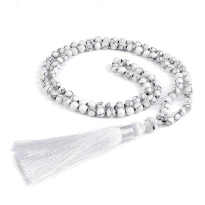 Collier Mala en Howlite - Équilibre et Énergie - Litho Natura