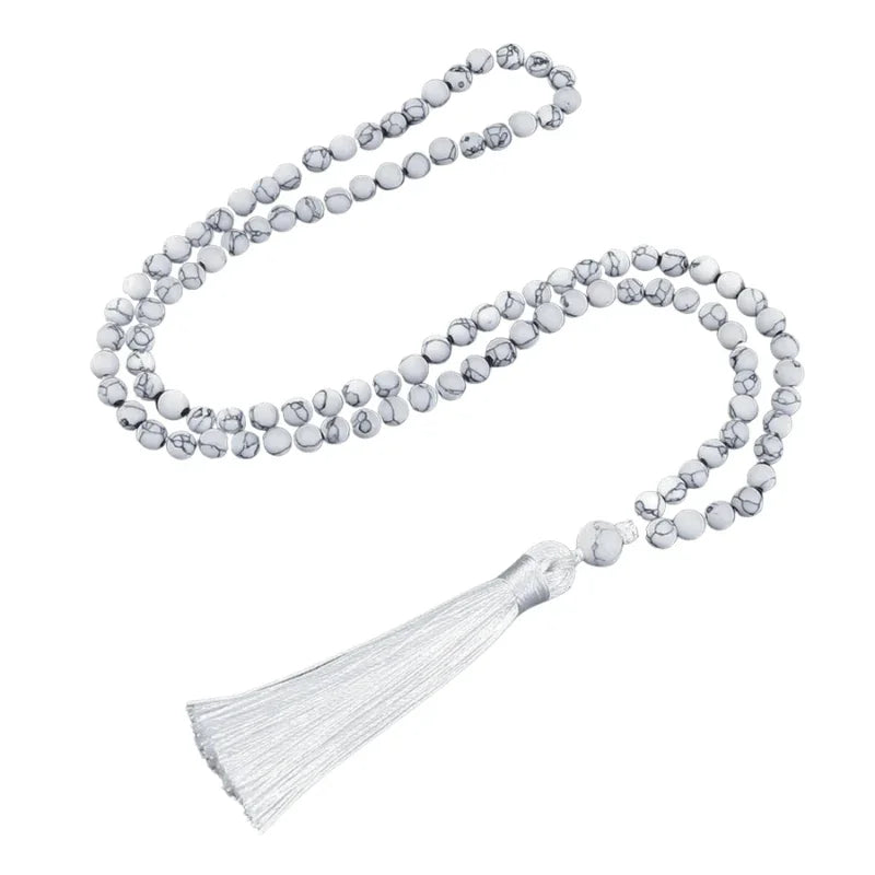 Collier Mala en Howlite - Équilibre et Énergie - Litho Natura