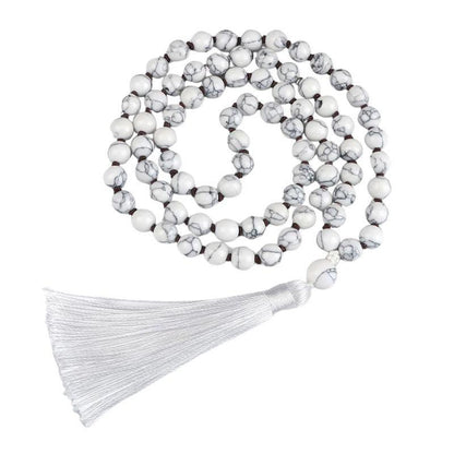 Collier Mala en Howlite - Équilibre et Énergie - Litho Natura