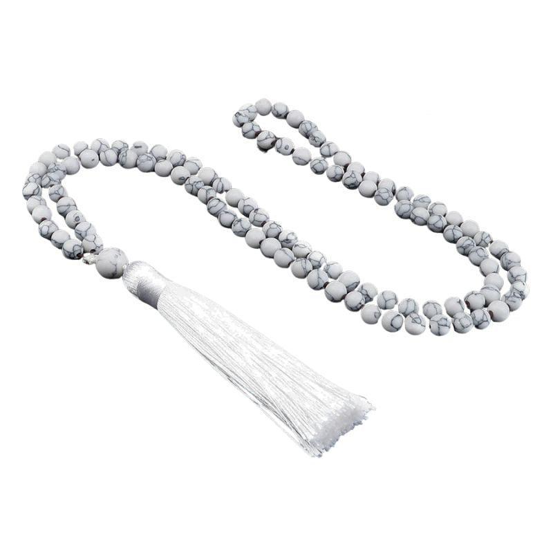 Collier Mala en Howlite - Équilibre et Énergie - Litho Natura