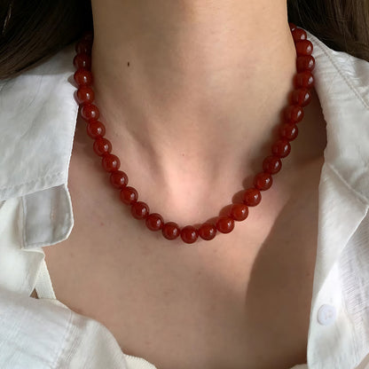 Collier en Cornaline Naturelle – Style Bohème Chic