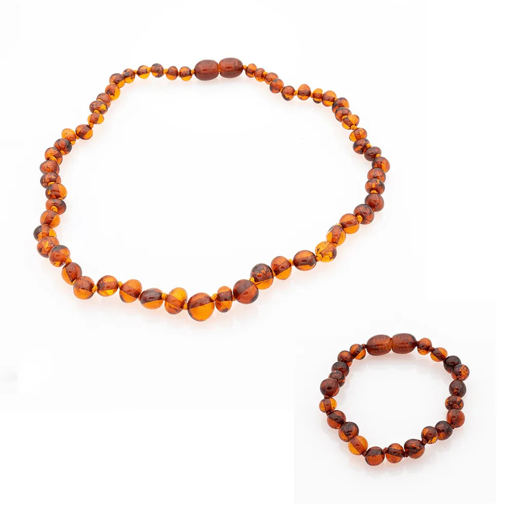 Collier Bébé Ambre Cognac - Qualité AA - Litho Natura