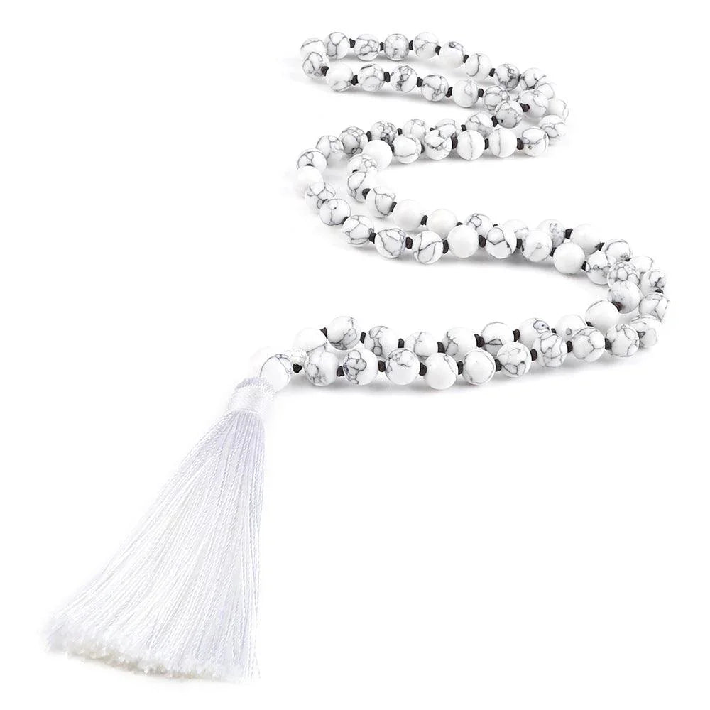 Collier Mala en Howlite - Équilibre et Énergie - Litho Natura
