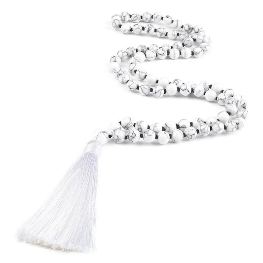 Collier Mala en Howlite - Équilibre et Énergie - Litho Natura