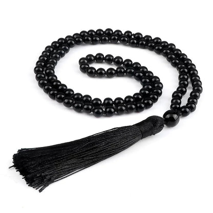 Collier Mala en Obsidienne Noir - Équilibre et Énergie - Litho Natura