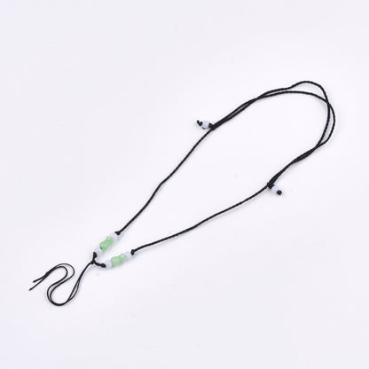 Collier en Corde Ajustable avec Perles en Jade - Litho Natura