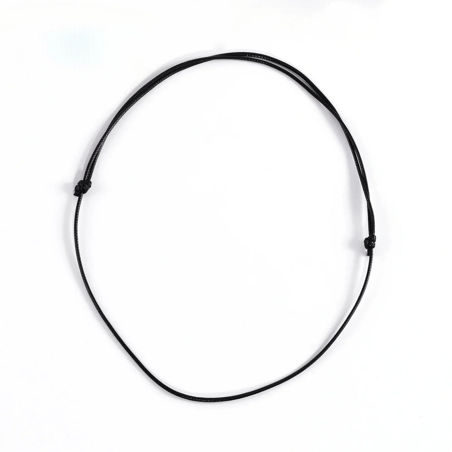 Cordon Collier Réglable en Cuir Noir - Litho Natura