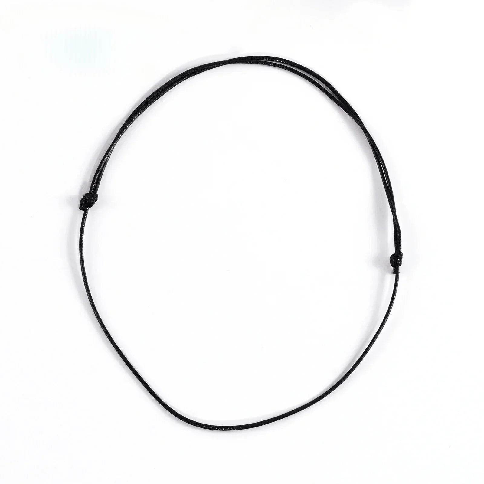 Cordon Collier Réglable en Cuir Noir - Litho Natura