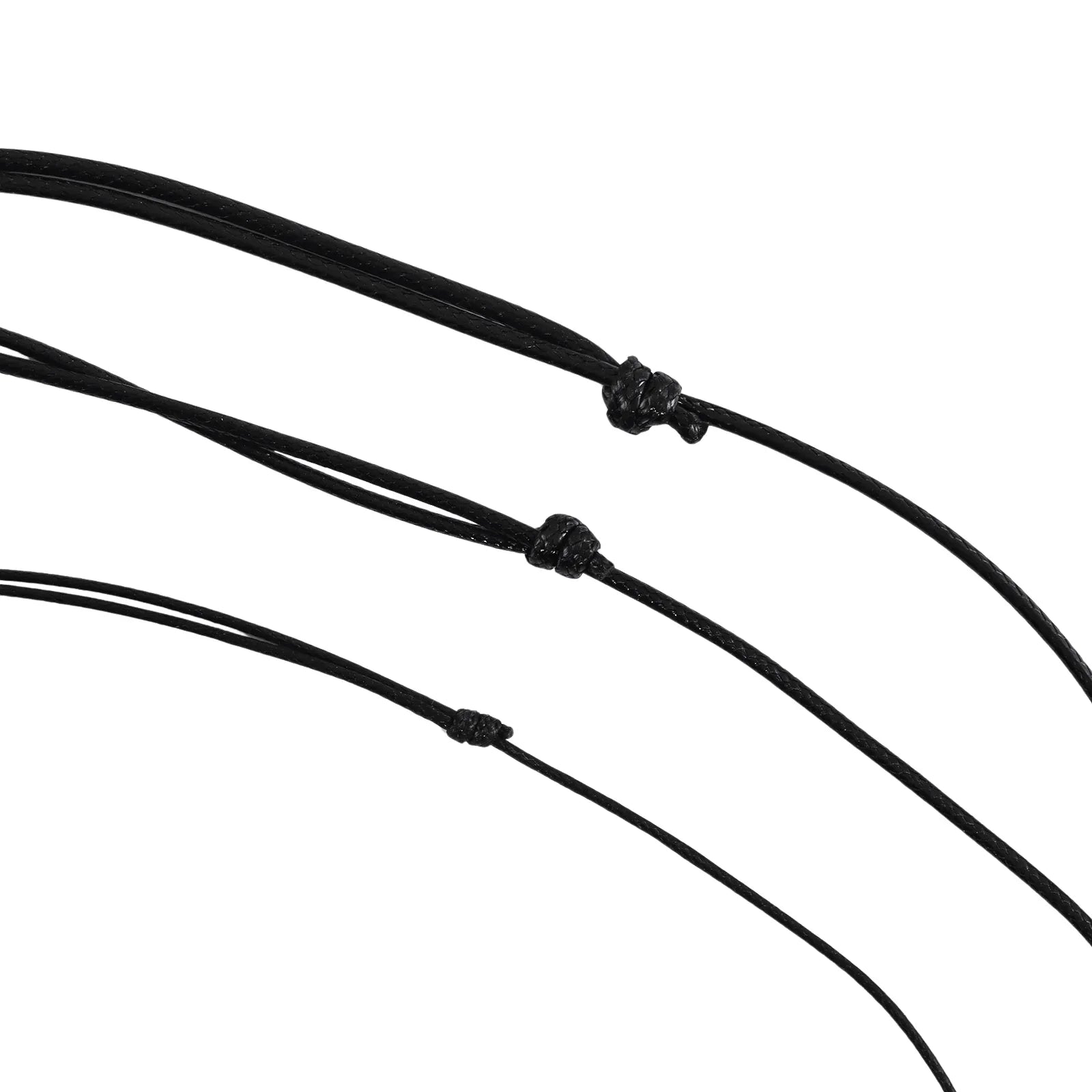 Cordon Collier Réglable en Cuir Noir - Litho Natura