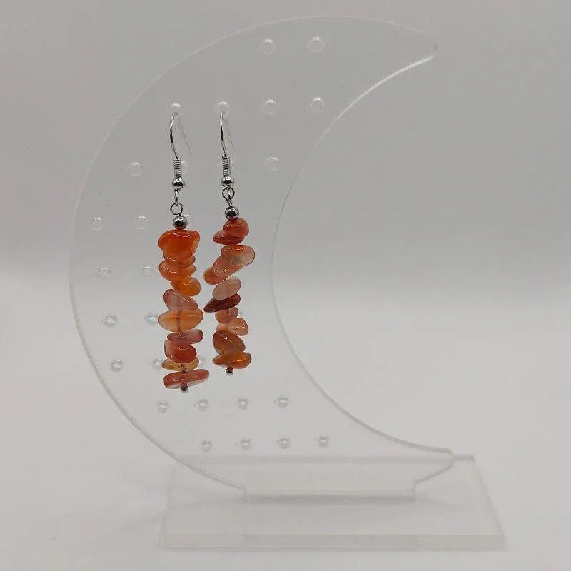 Boucles d'oreilles en pierre naturelle - Agate Rouge - Litho Natura