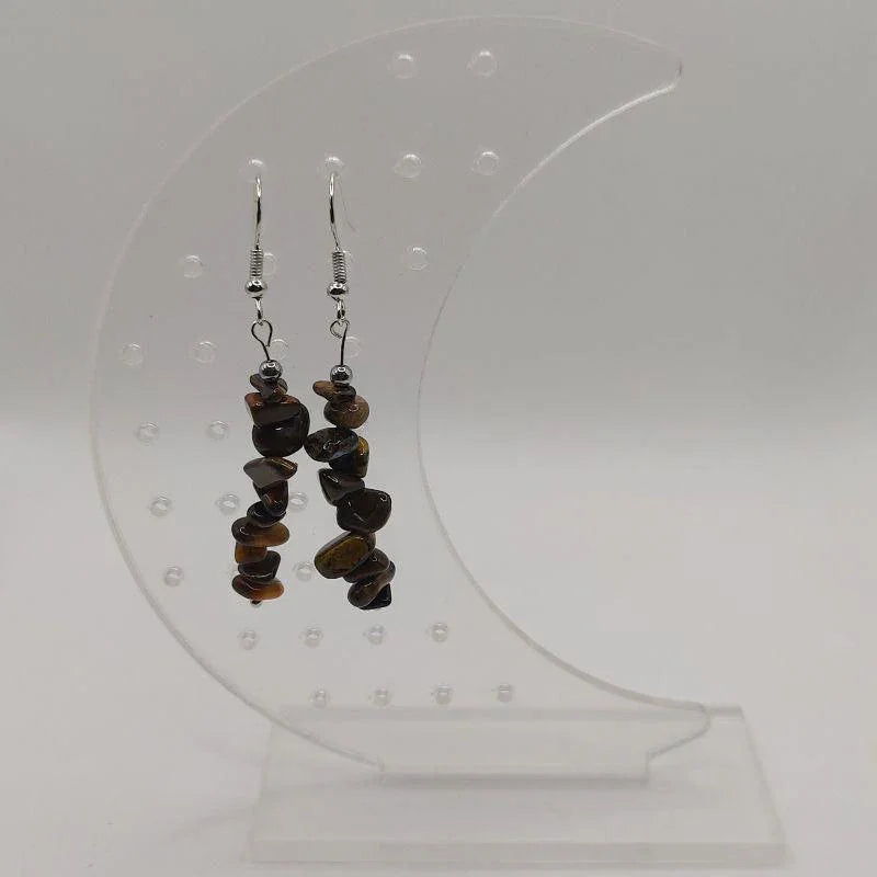 Boucles d'oreilles en pierre naturelle - Oeil de Tigre - Litho Natura