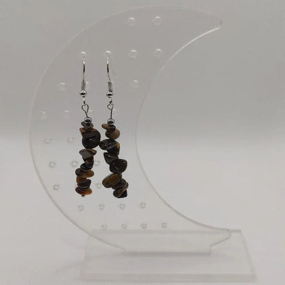 Boucles d'oreilles en pierre naturelle - Oeil de Tigre - Litho Natura