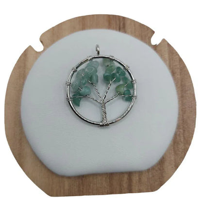 Pendentif Arbre de Vie en Aventurine Verte - Qualité A - Litho Natura