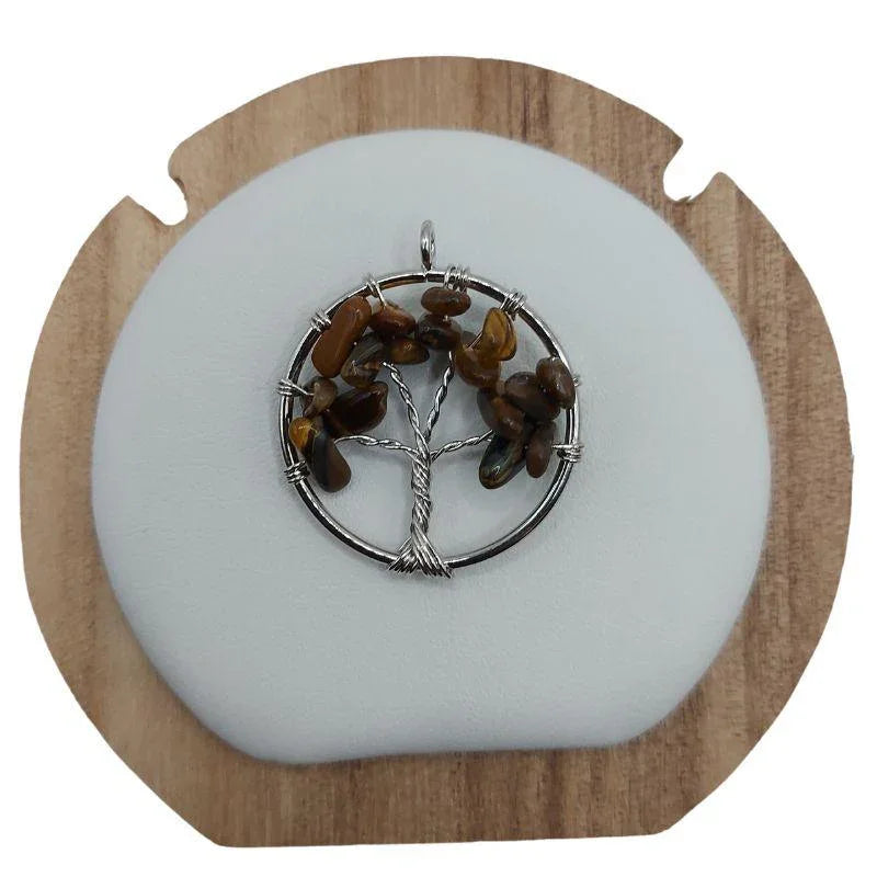 Pendentif Arbre de Vie en Œil de Tigre - Qualité A - Litho Natura