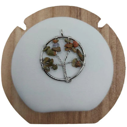 Pendentif Arbre de Vie en Unakite - Qualité A - Litho Natura