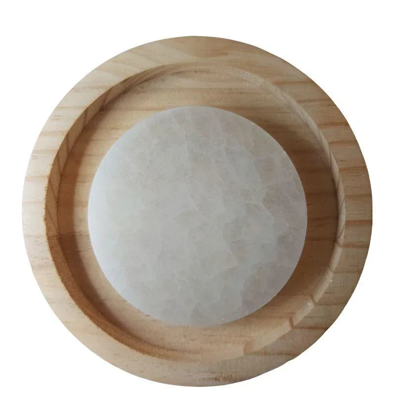 Disque de Sélénite avec Gravure Métatron - Purification et Bien-être - Litho Natura