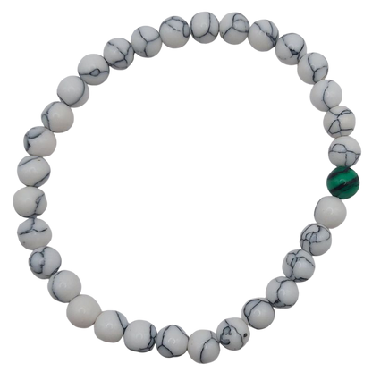 Ensemble Bracelet et Shamballa en Howlite Blanche - Litho Natura
