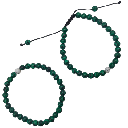 Ensemble Bracelet et Shamballa en Malachite - Litho Natura