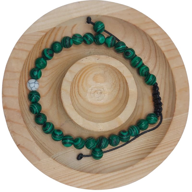 Ensemble Bracelet et Shamballa en Malachite - Litho Natura