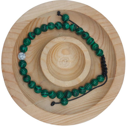 Ensemble Bracelet et Shamballa en Malachite - Litho Natura